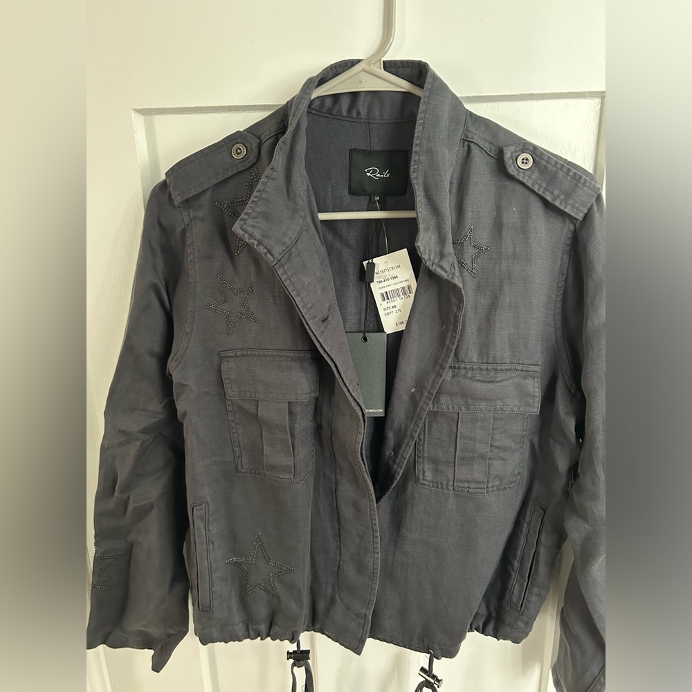 Rails Dark Grey Rowen Jacket with Star Embroidery.